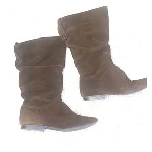 Leather Brown Suede Boots Slouchy